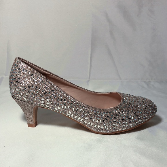 🌽3 /$ 30🌽Womens Heel champagne Rhinestone… - Picture 3 of 8